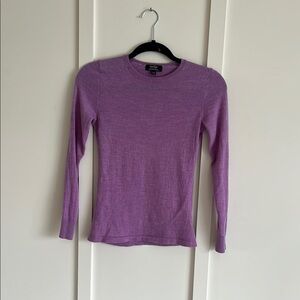 Ann Taylor Purple Crewneck Long-Sleeve Top